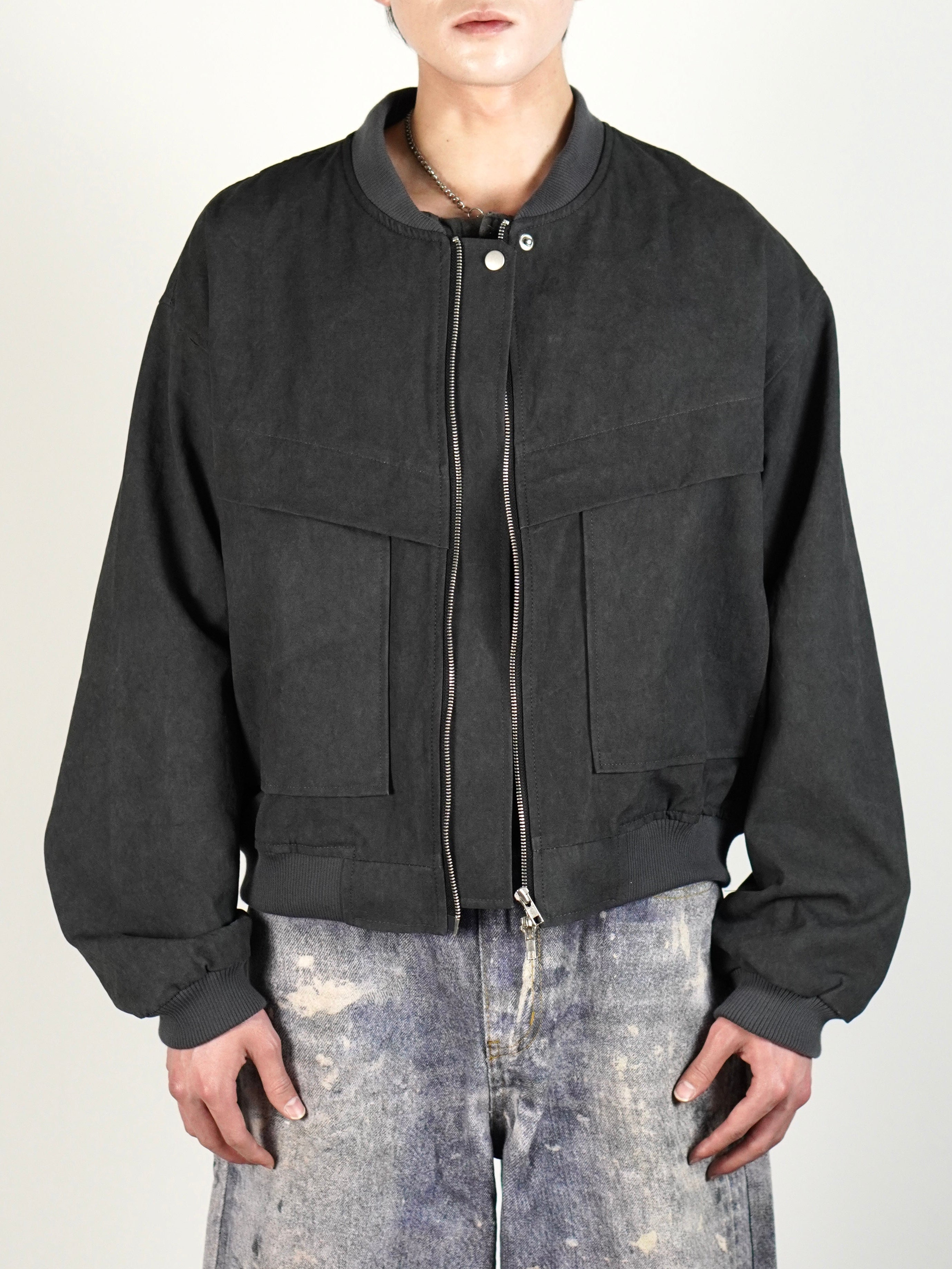 4/24 20:00発売 受注制【Chikashitsu +】stone wash bomber jacket
