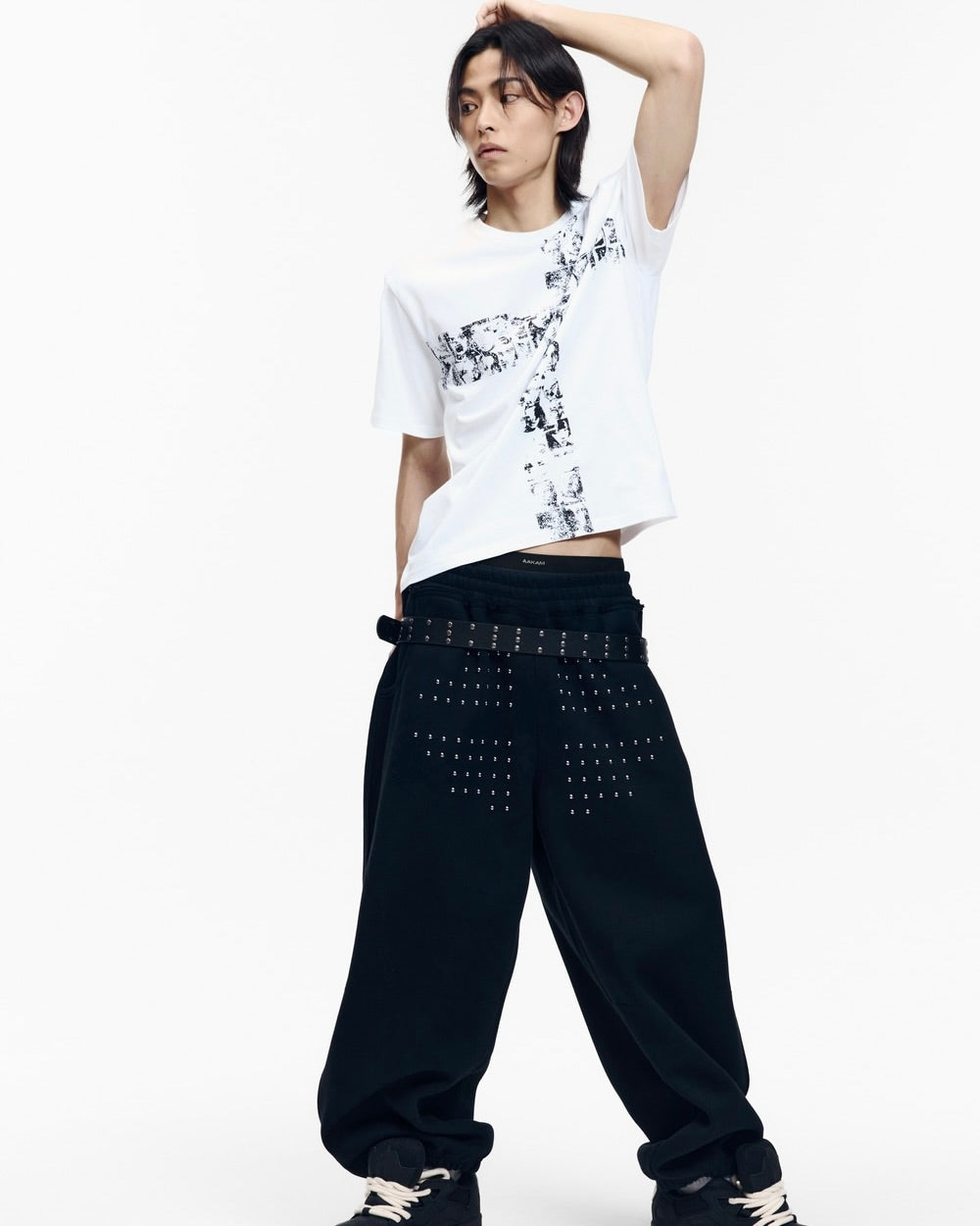 【AAKAM】Mosaic Cross Half Top