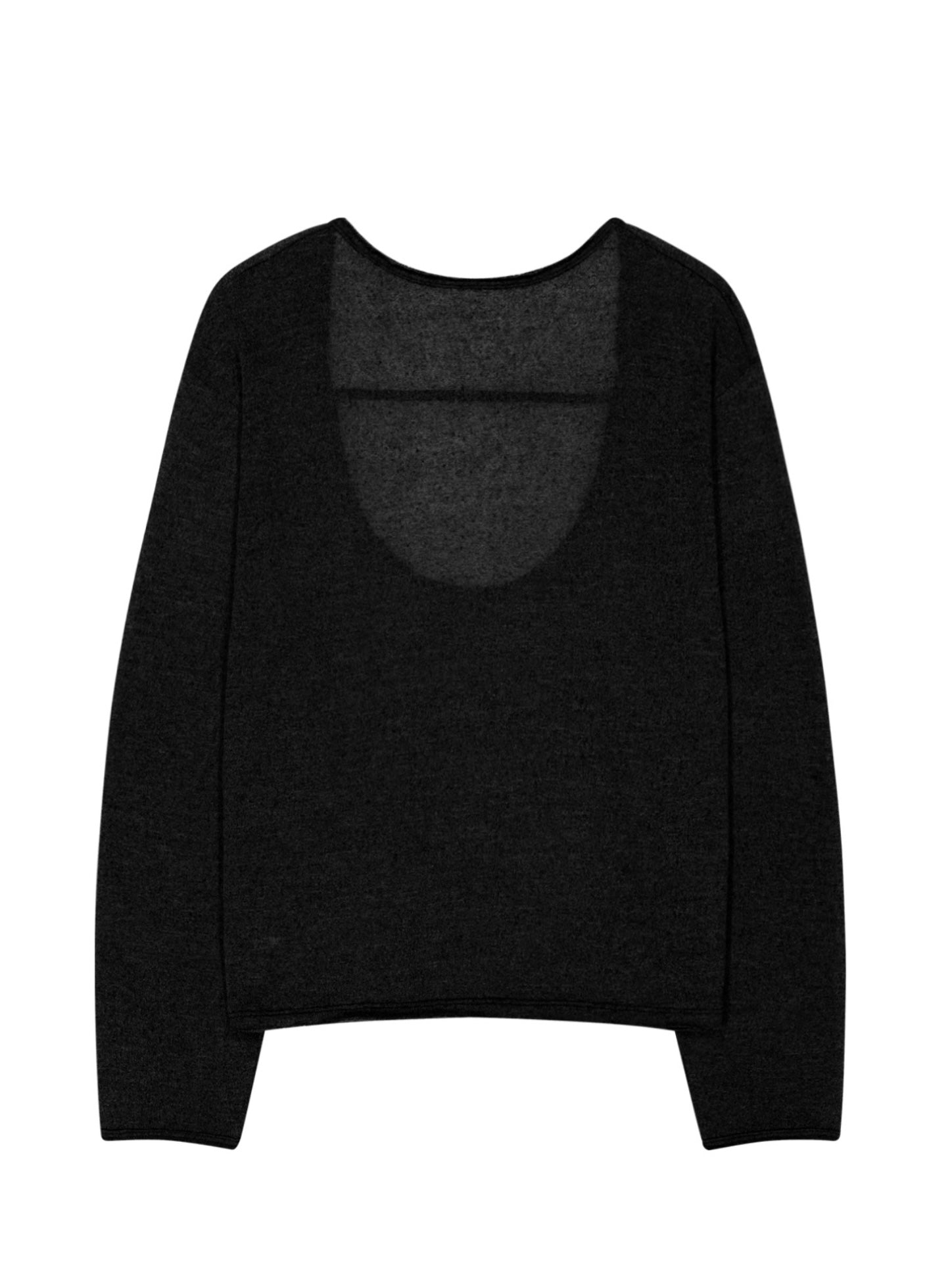 【OJOS】Raw Cut U-Neck Knit Top