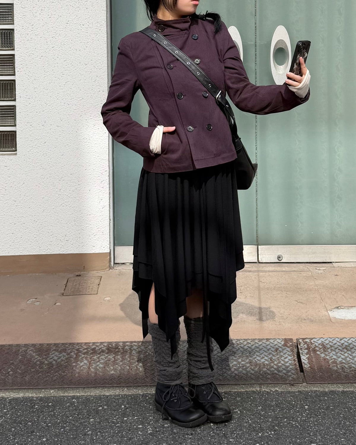受注制【OaKS】low-neck slim-fit jacket (3color)