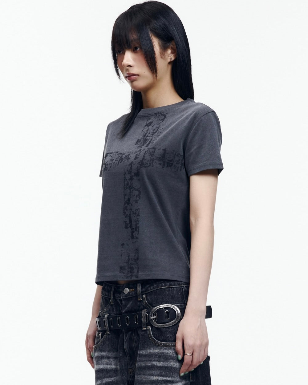 【AAKAM】Mosaic Cross Half Top