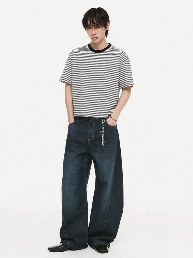 【DNSR】Stripe Crop T-Shirt