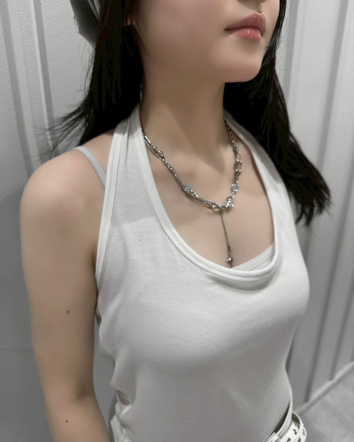 受注制【nmtc+】Layered Halter Strap Tank Dress (3color)
