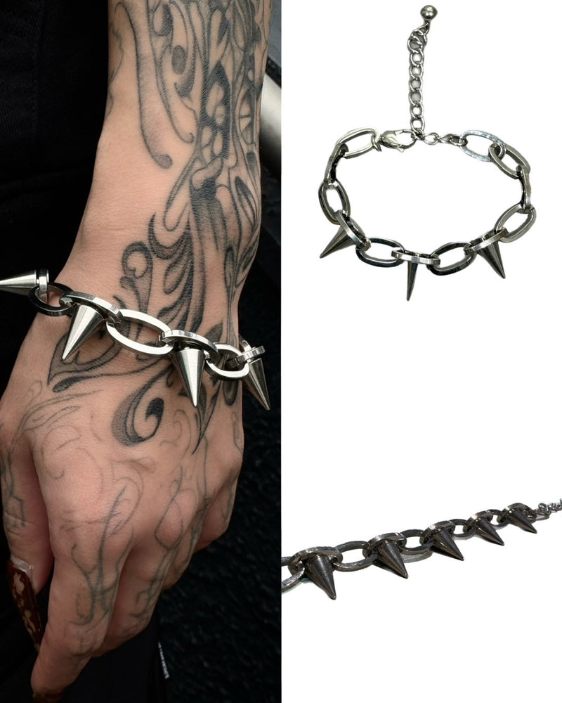 受注制【Never mind the XU】spike bracelet