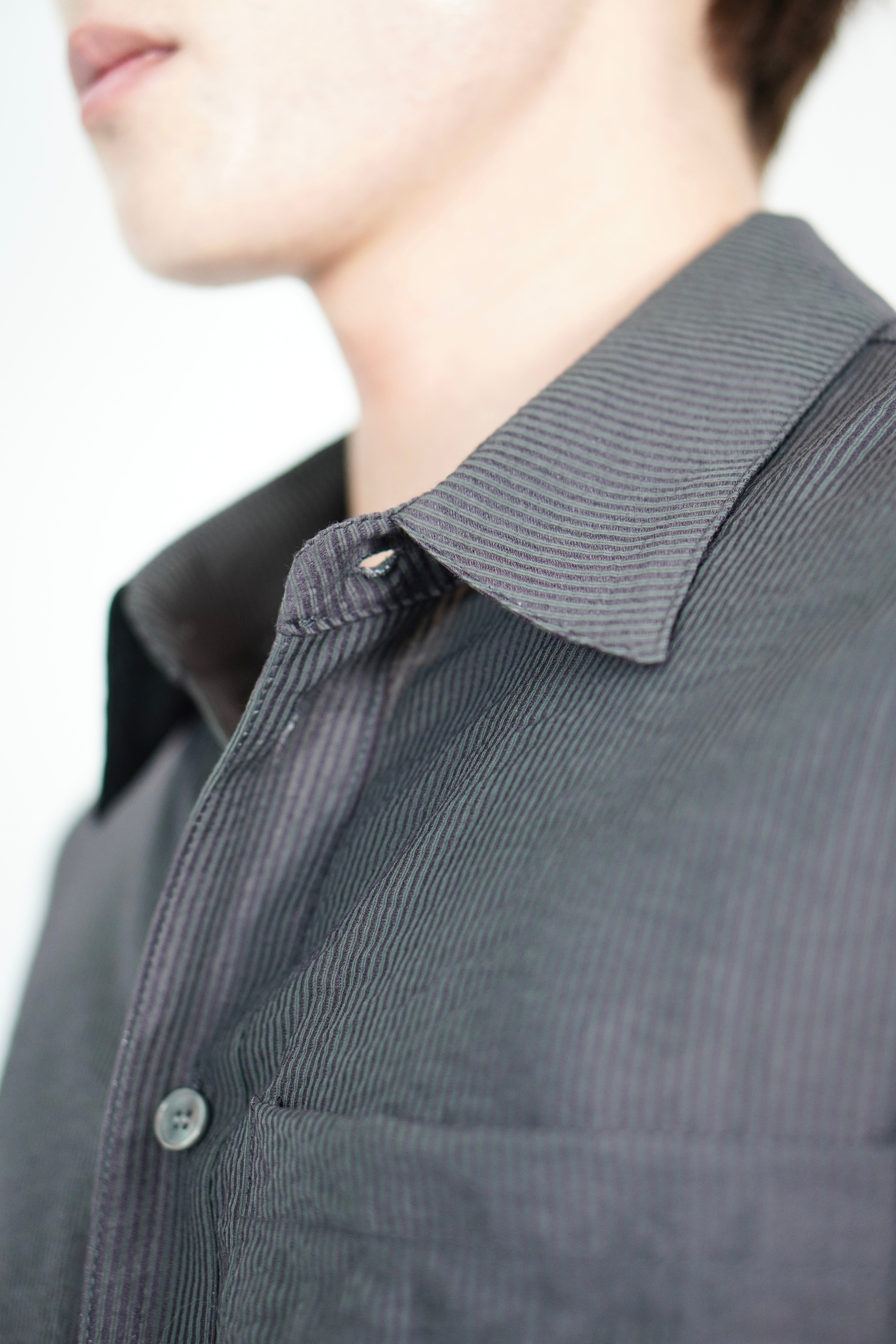 5/8 20:00 発売 受注制【Chikashitsu +】soft cropped stripe shirt (3color)