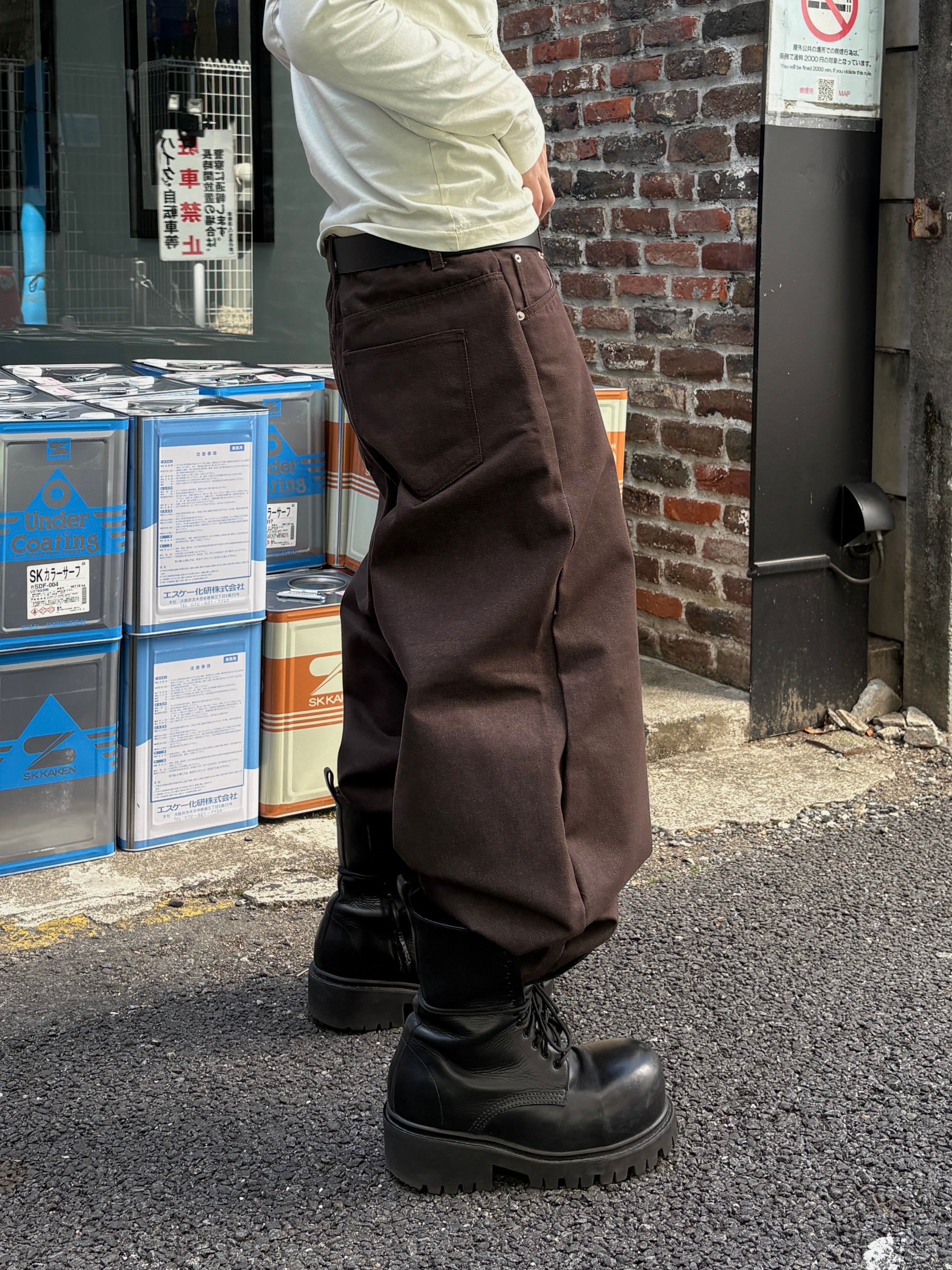 受注制【youll】Luster curve denim pants (2color)