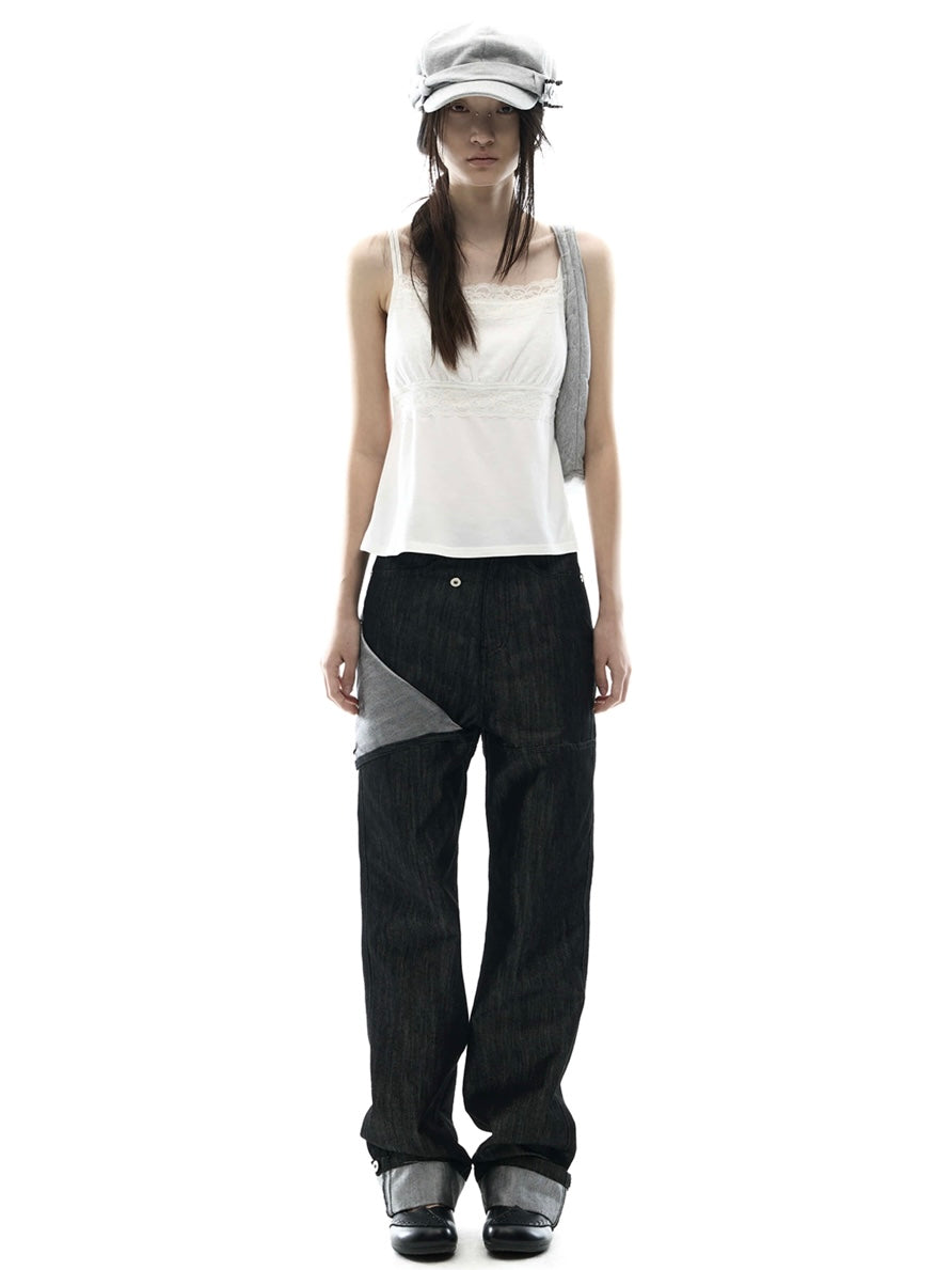 【OJOS】Metal Denim Pants