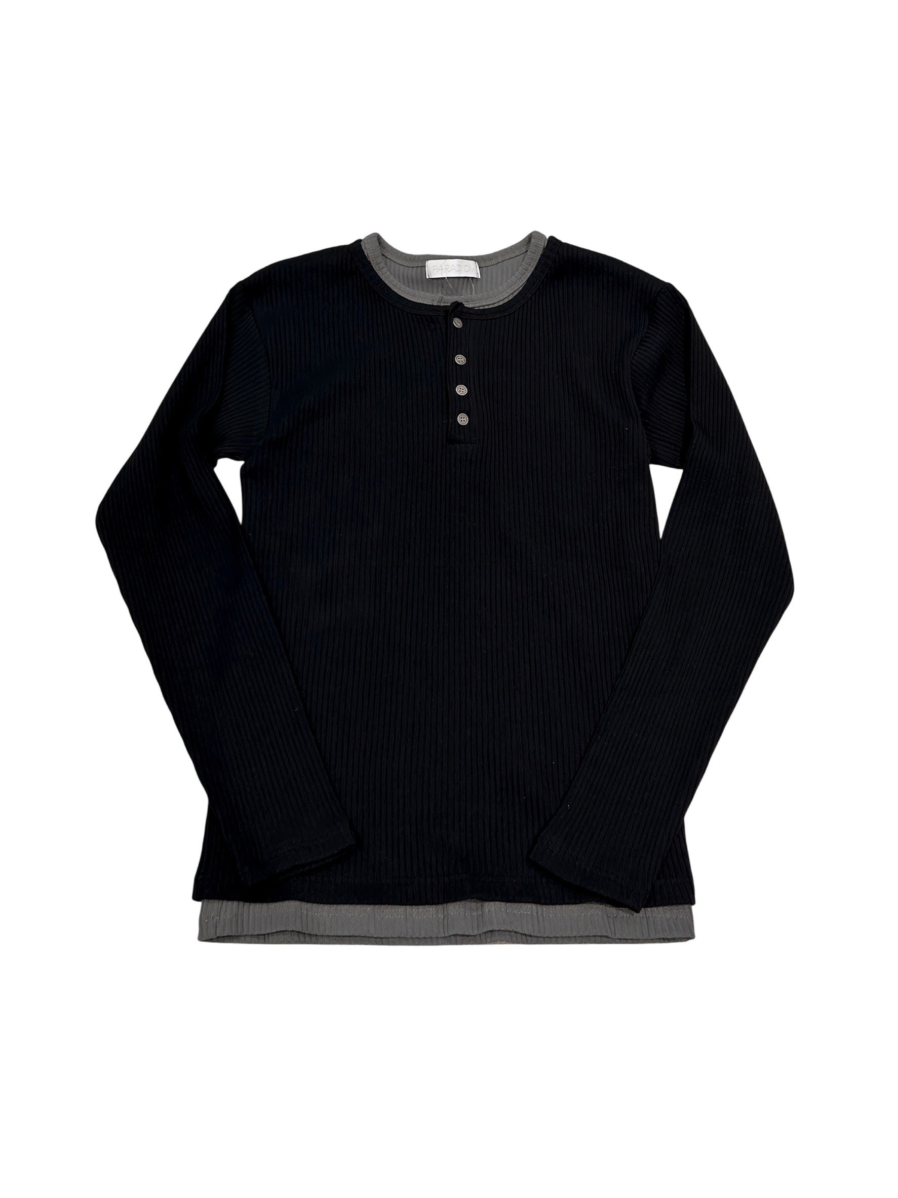 受注制【nmtc+】layered henley neck long sleeve (2color)