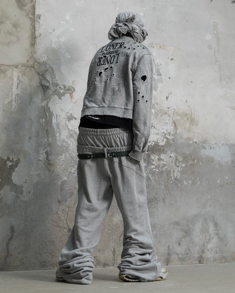 【roaringrad】Cross Damage Sweat Shirt