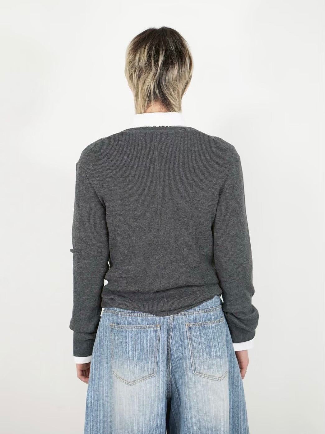 【Chikashitsu +】henley neck long sleeve knit (4color)