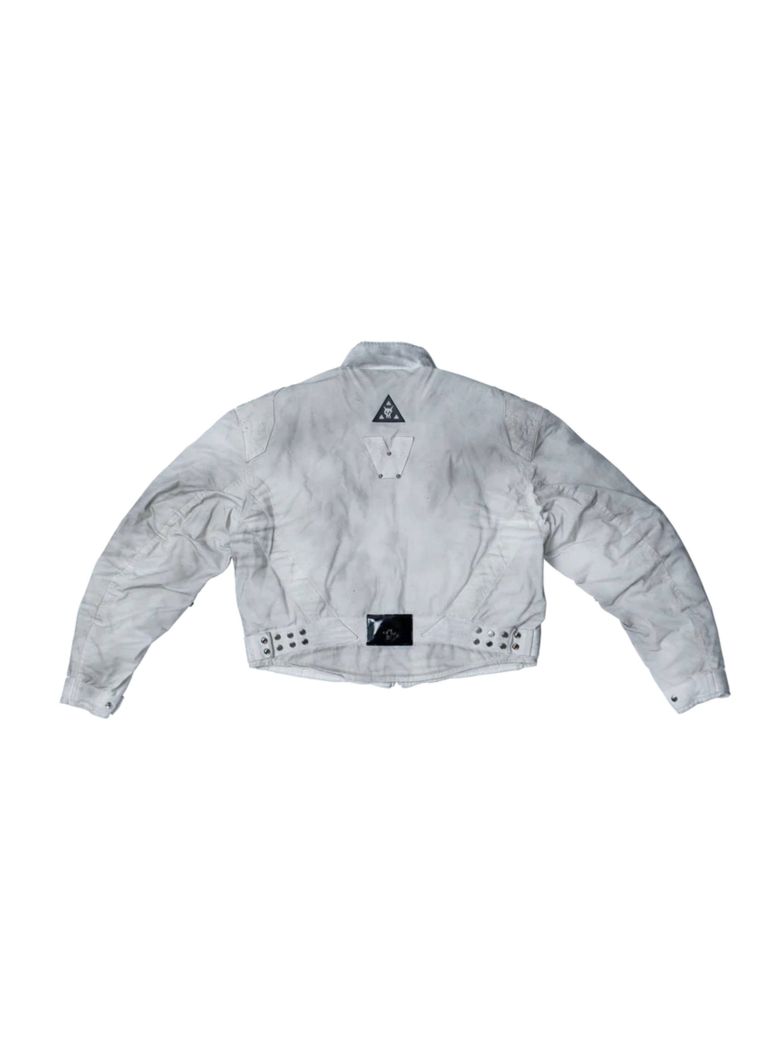 【F.V.V.O】Quilted Cropped Biker Jacket(white)