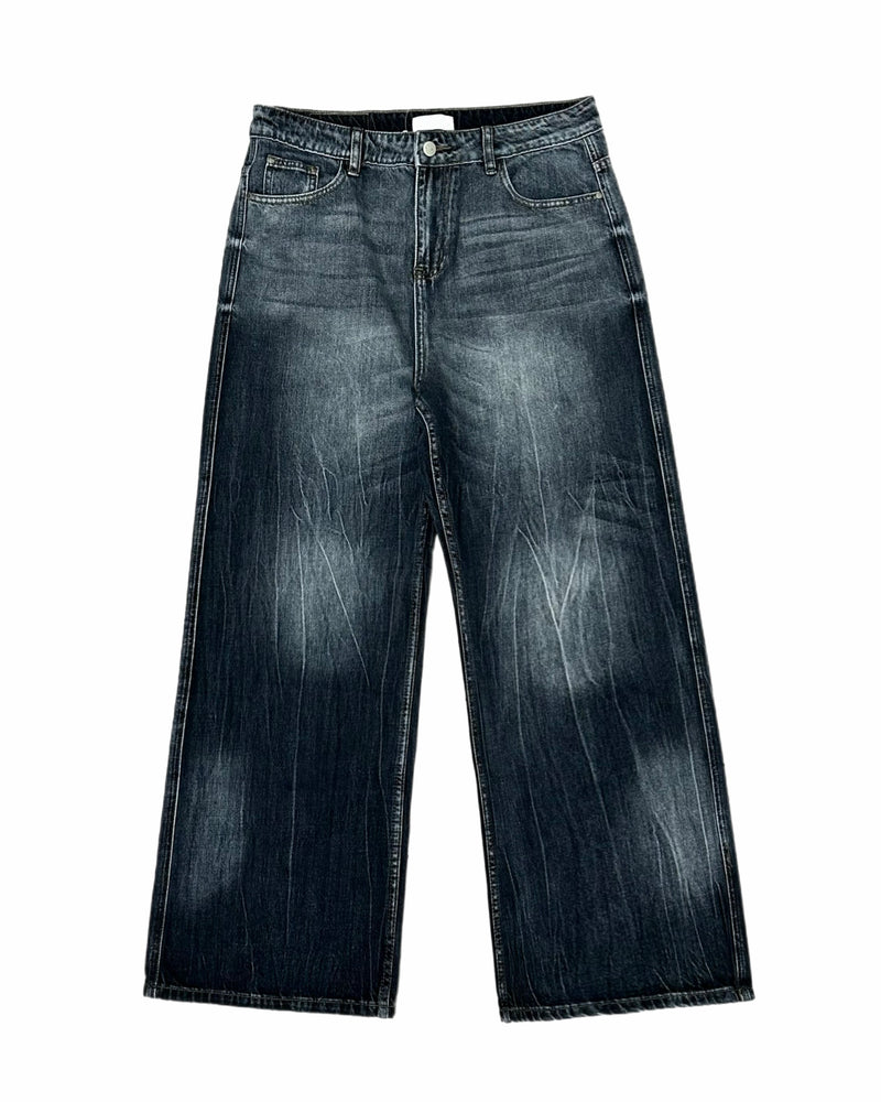受注制【Chikashitsu +】washed slim denim pants