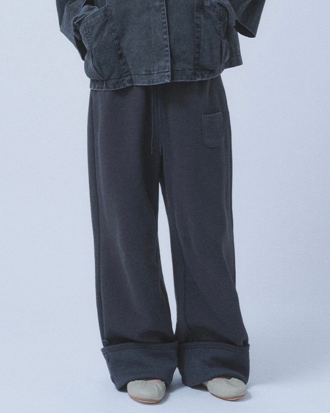 【TUOMIO】ROLL-UP BUTTON SWEATPANTS