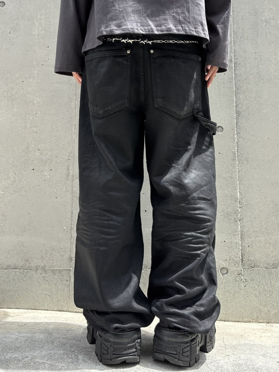 受注制【Never mind the XU】coating denim pants