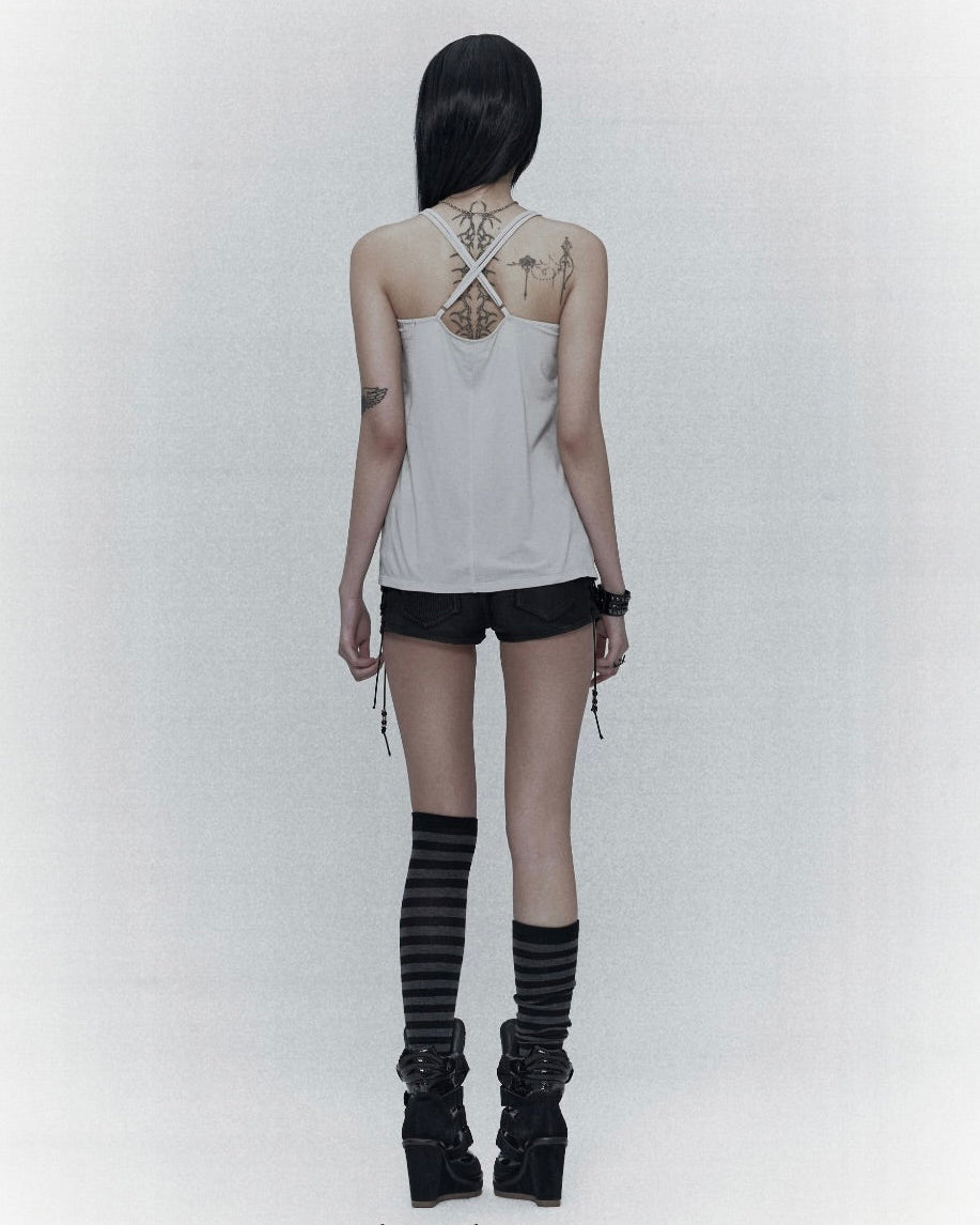 【bonienkiye】X-Strap Slip Tank