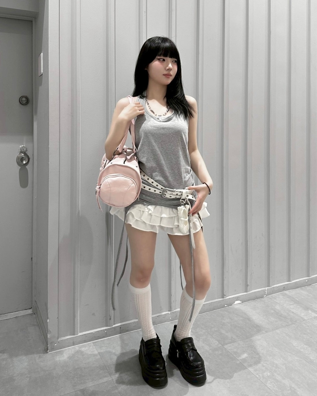 受注制【nmtc+】Layered Halter Strap Tank Dress (3color)
