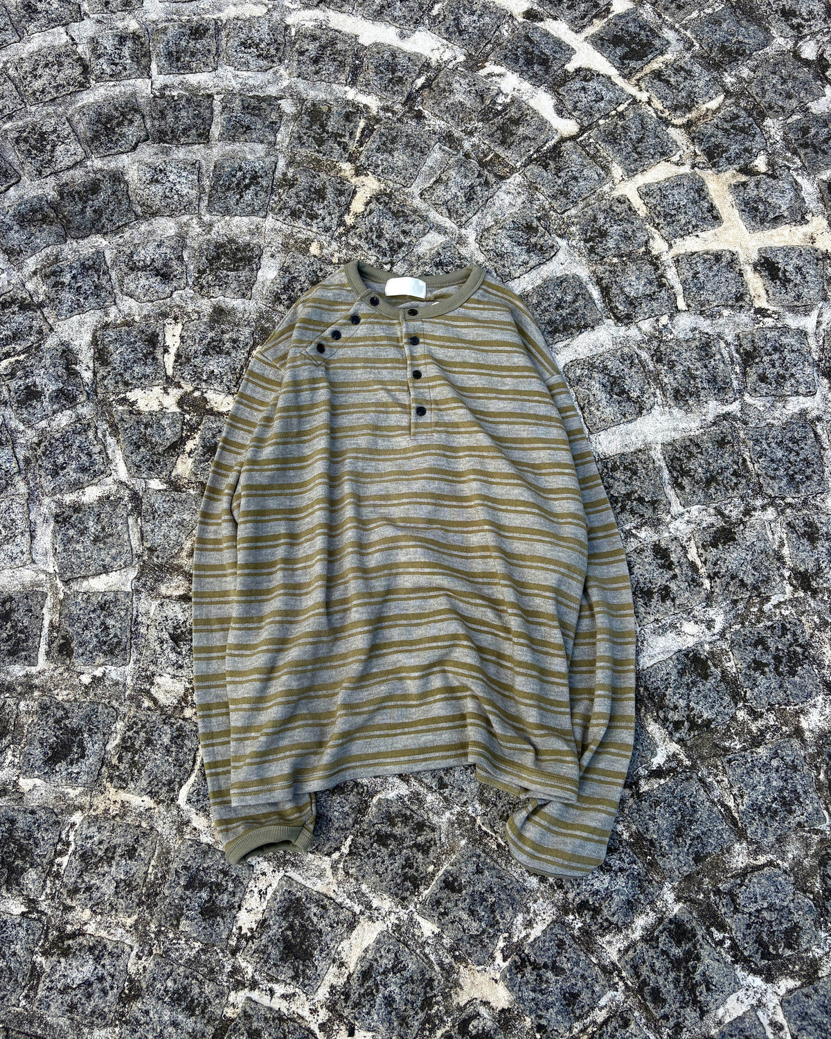 【youll】Asymmetry border henley long sleeve (3color)