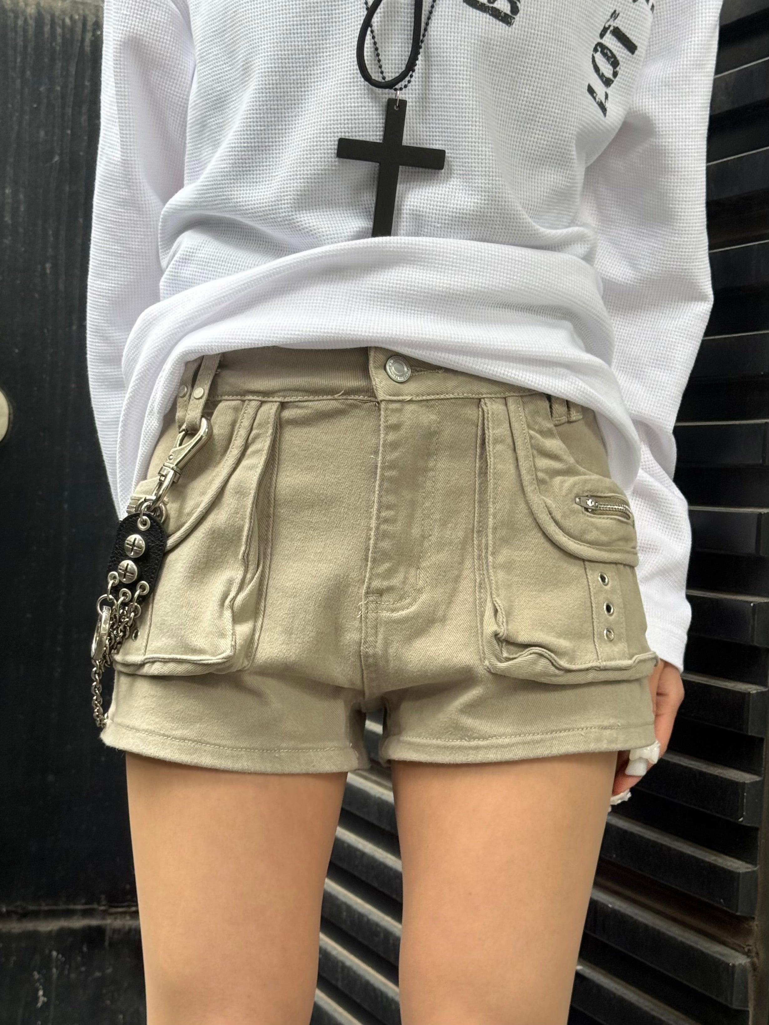 受注制【Never mind the XU】cargo short pants (2color)