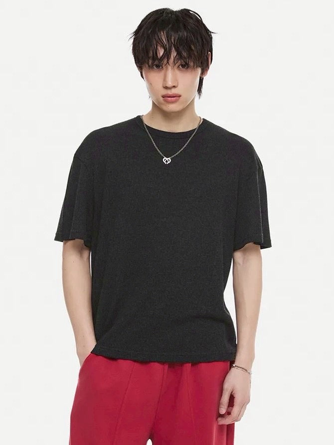【DNSR】Cool Tencel Waffle Crop T-Shirt
