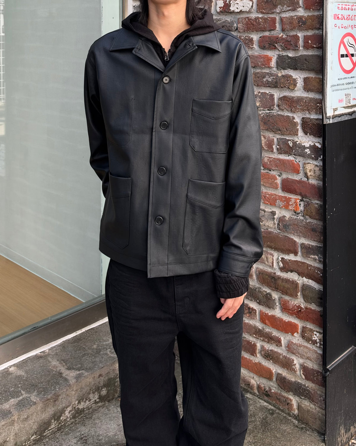 受注制【youll】faux leather work jacket