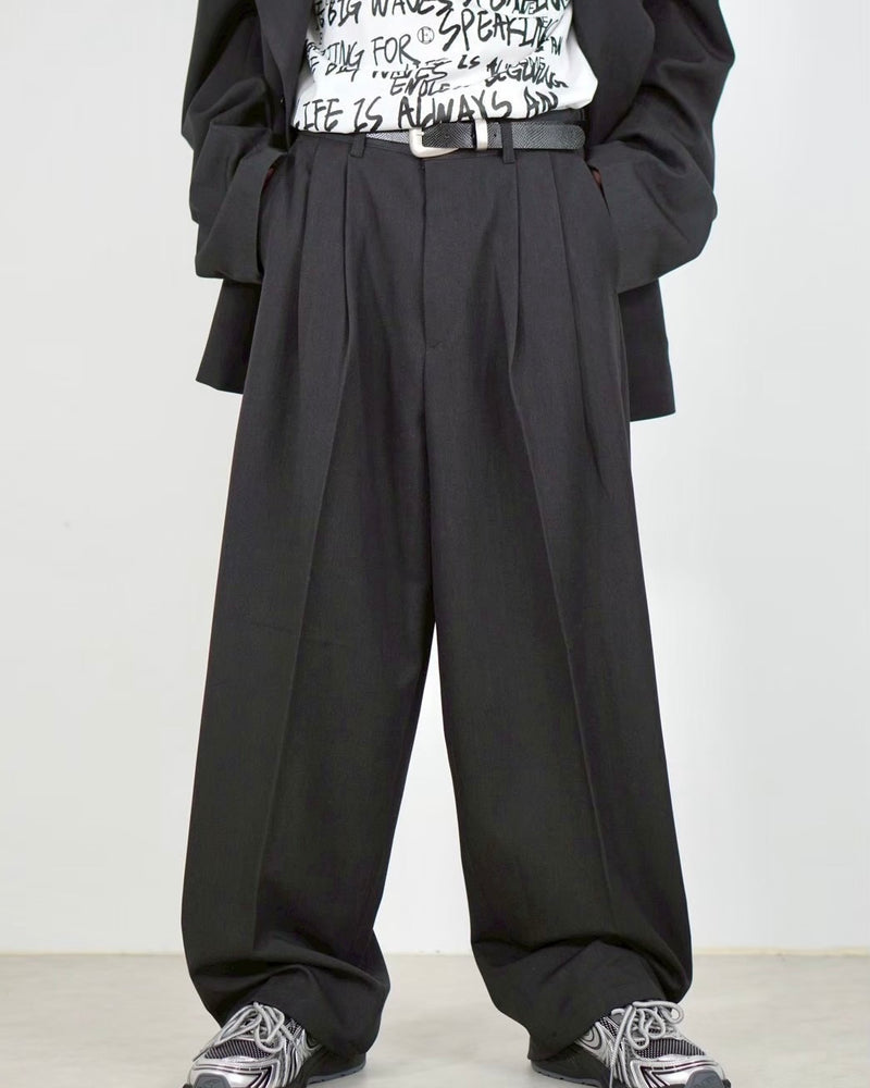 受注制【Chikashitsu +】easy semi wide slacks