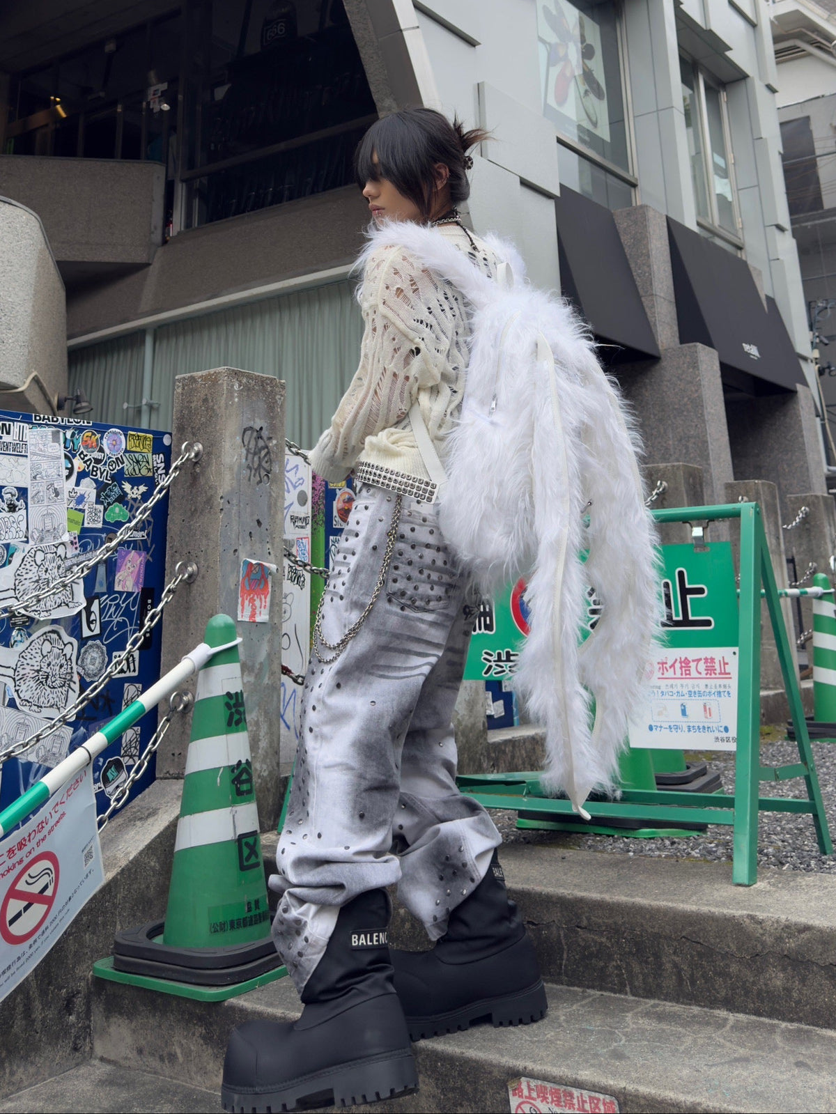 国際配送【Never mind the XU】damage loose knit