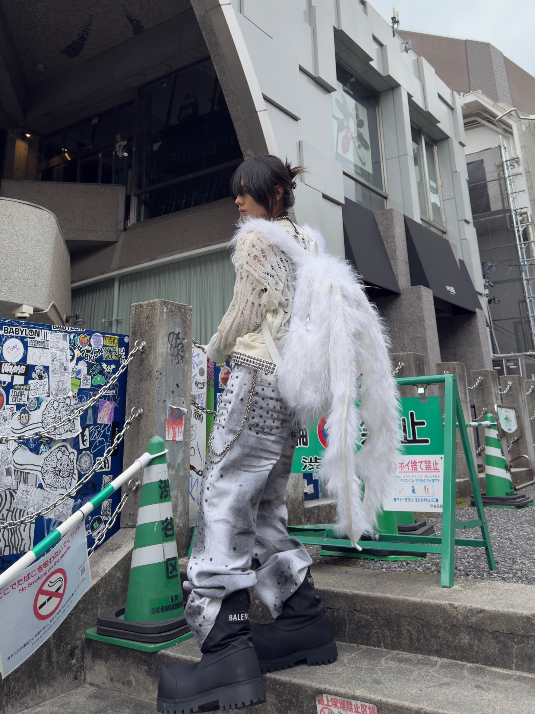 国際配送【Never mind the XU】damage loose knit