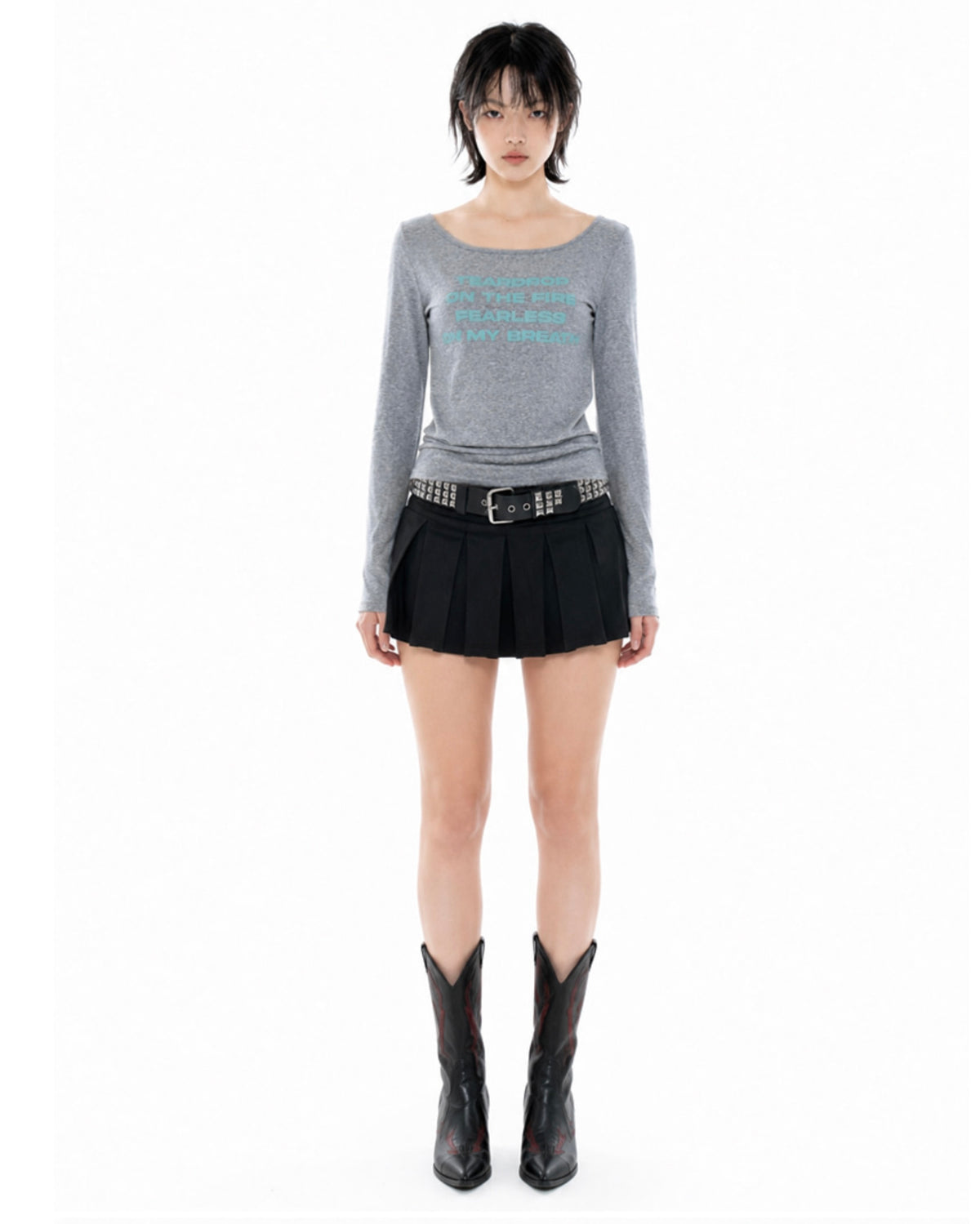 【runningHIGH】LETTERING SLIM L/S TEE