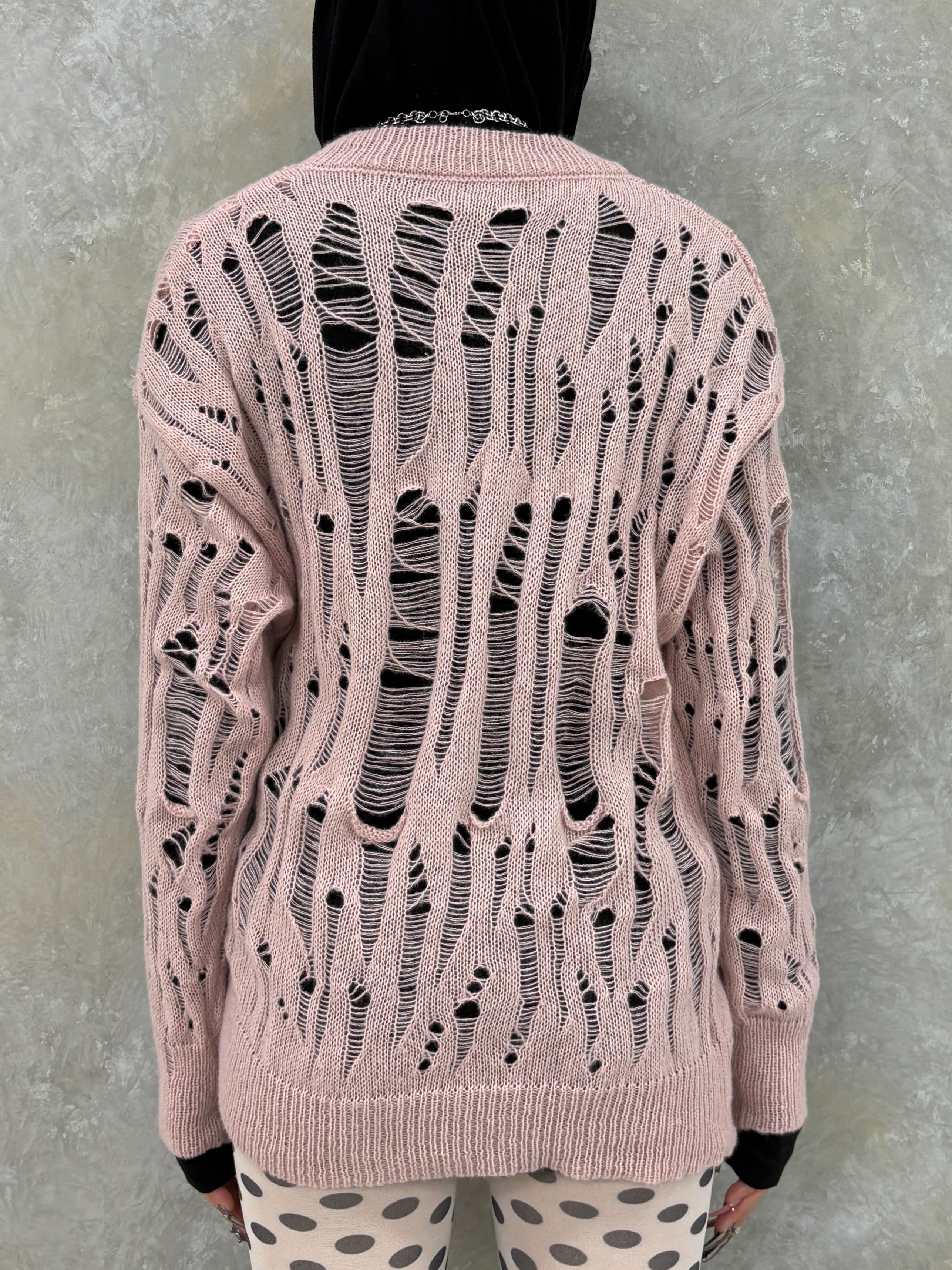 国際配送【Never mind the XU】damage loose knit