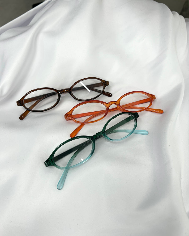 国際配送【Nerd out XU】color oval retro glasses (3color)