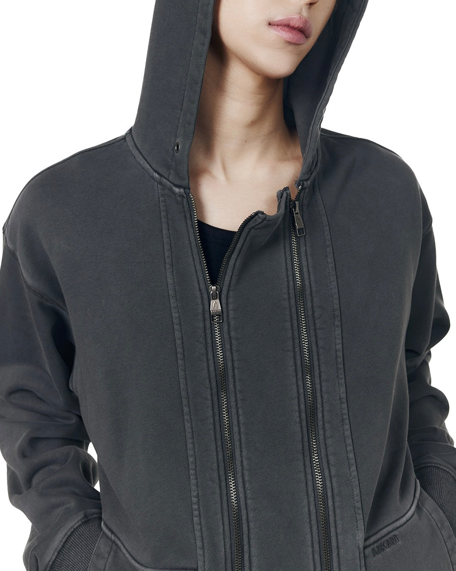 【AAKAM】Double Zippered Zip-Up Hoodie