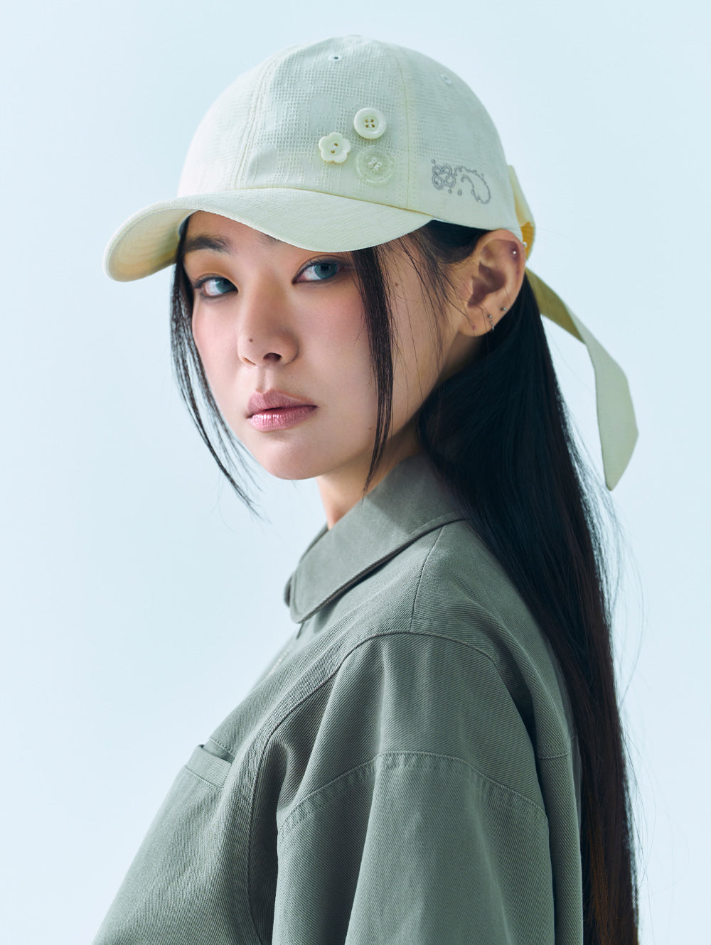 【TUOMIO】BUTTON RIBBON CAP