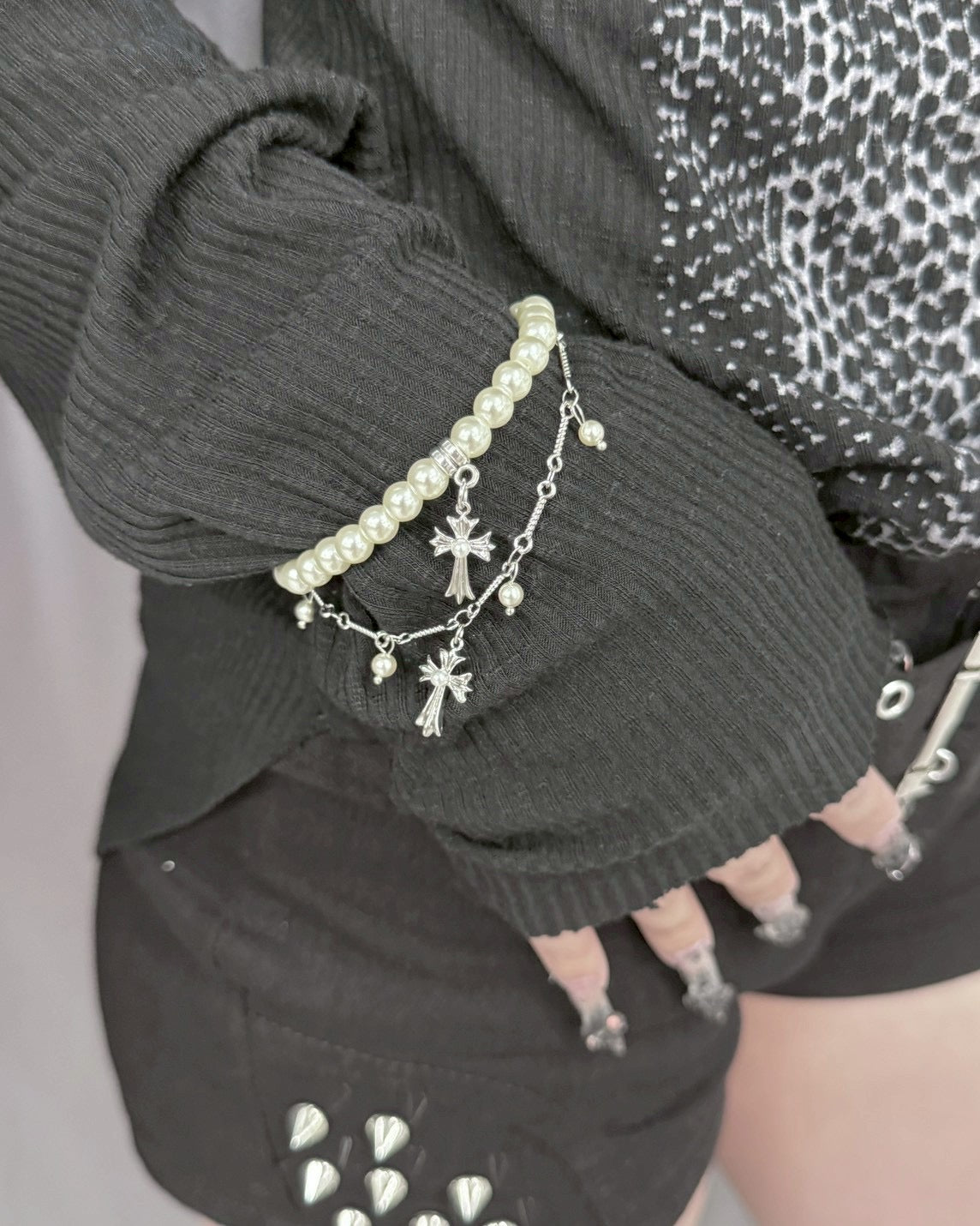 受注制【nmtc+】cross bracelet (2color)