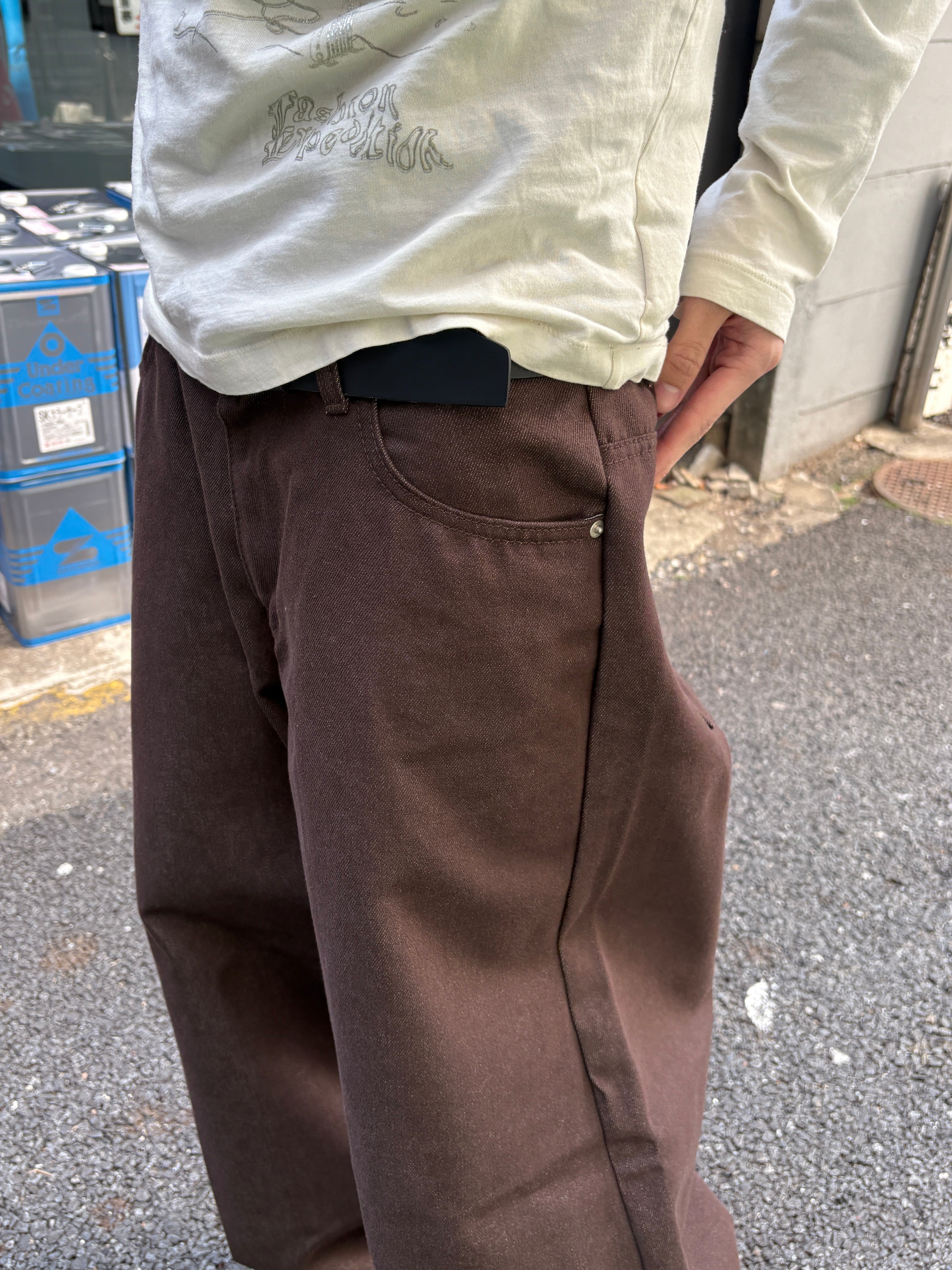 受注制【youll】Luster curve denim pants (2color)