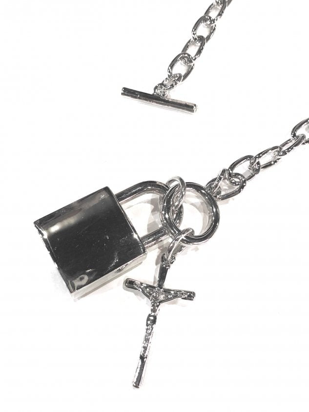 受注制【Never mind the XU】cross padlock necklace