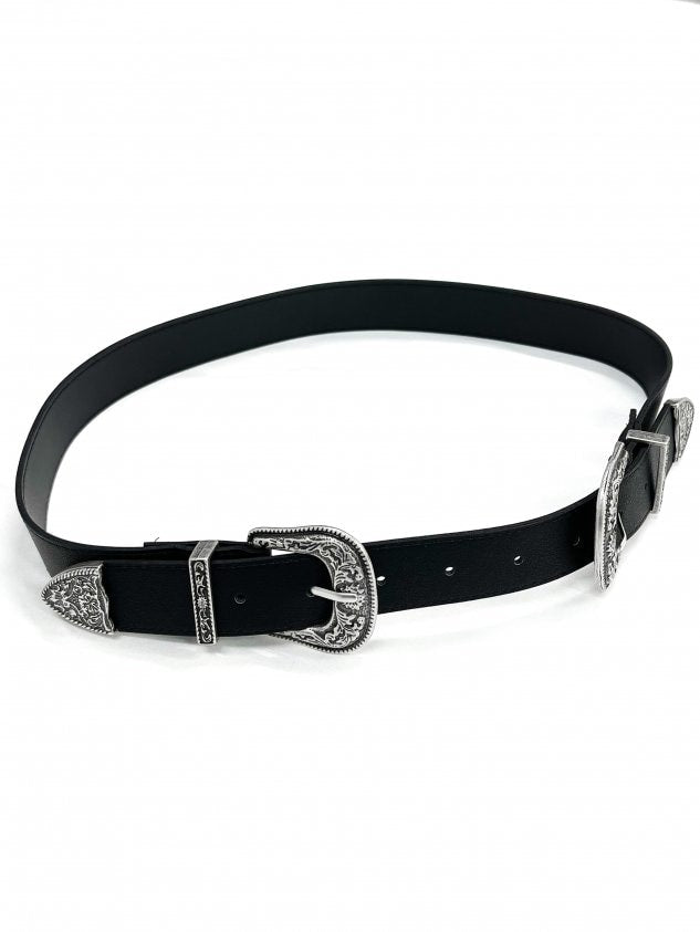 受注制【Never mind the XU】doudle buckle western belt