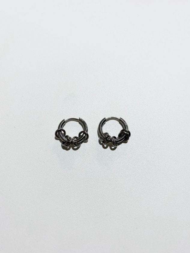 受注制【Chikashitsu +】design pierced earrings / 【チカシツプラス】デザインフープピアスシルバーピアス