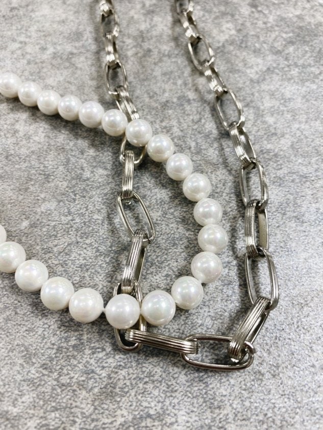 受注制【Chikashitsu +】set pearl chain necklace