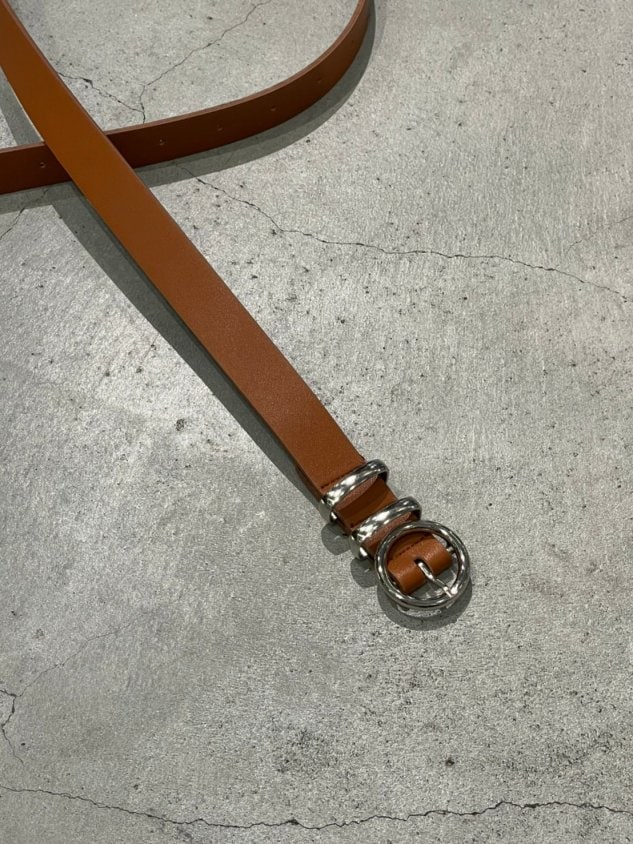 【Chikashitsu +】circle buckle belt (3color)