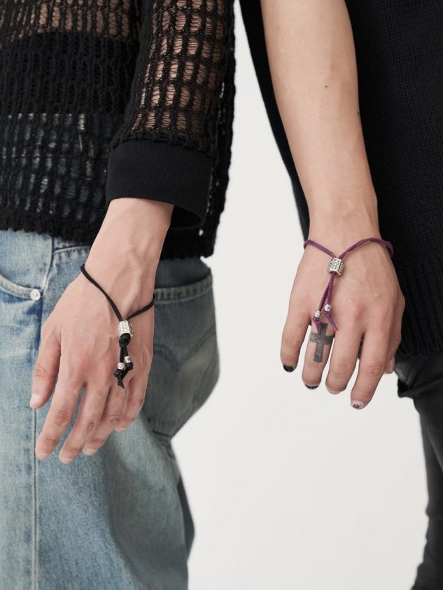 【BYBE RECORDS × BLACK PURPLE】Leather string bracelet