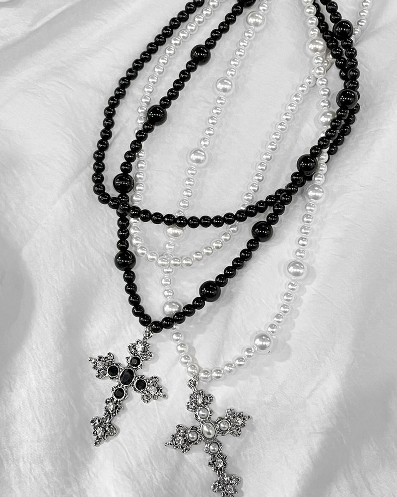 受注制【Rosen Kreuz】pearl cross 2 necklace