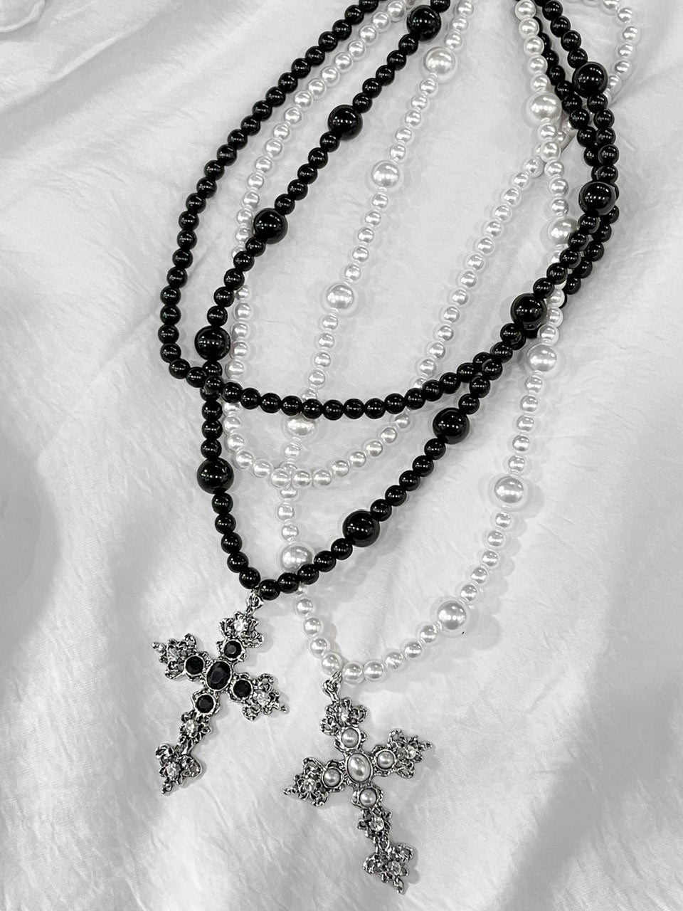 受注制【Rosen Kreuz】pearl cross 2 necklace