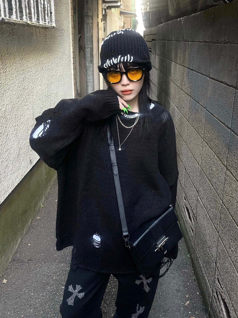 受注制【Never mind the XU】stitch beanie (3color)