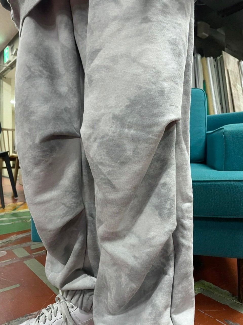 受注制【Never mind the XU】set up tie-dye sweat pants (2color)