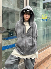 受注制【Never mind the XU】set up tie-dye zip up hoodie (2color)