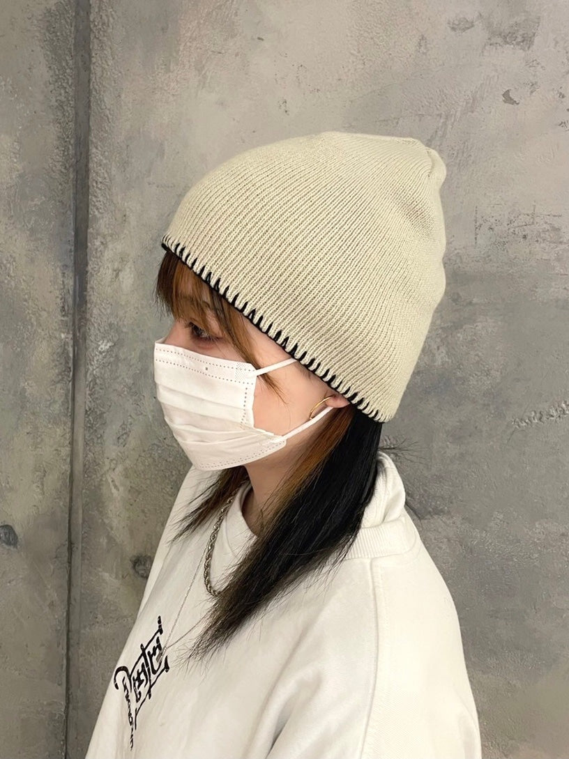 受注制【Never mind the XU】stitch beanie 2 (2color)