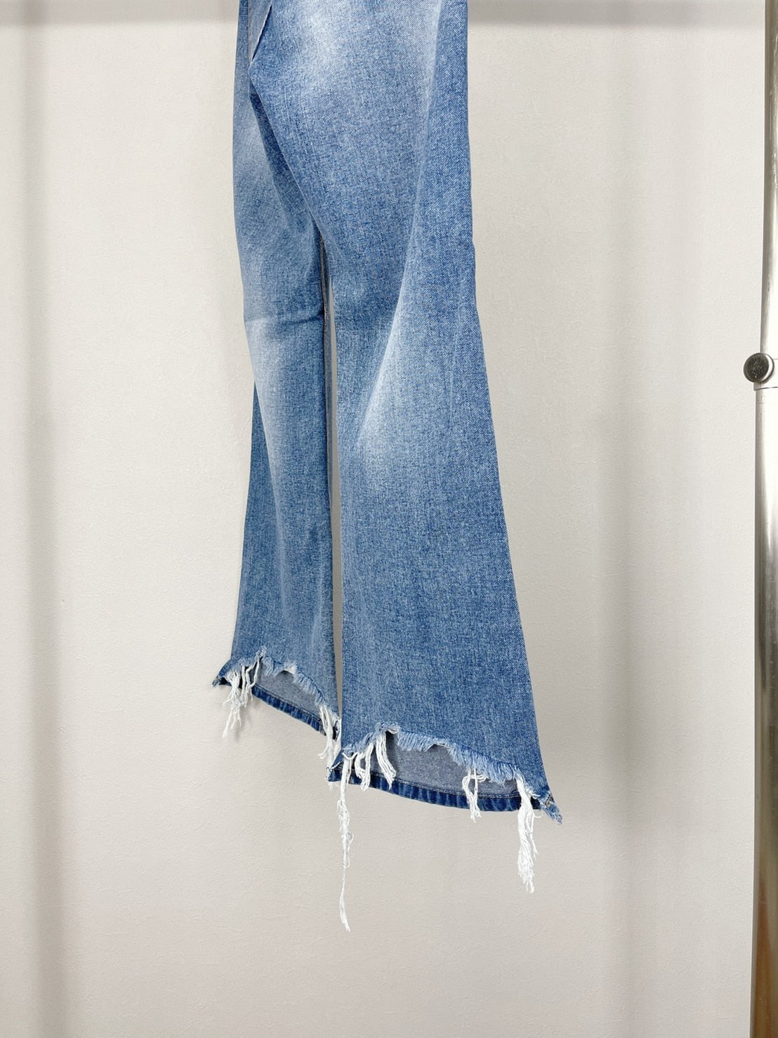 受注制【Chikashitsu +】flare damage denim pants (2color)