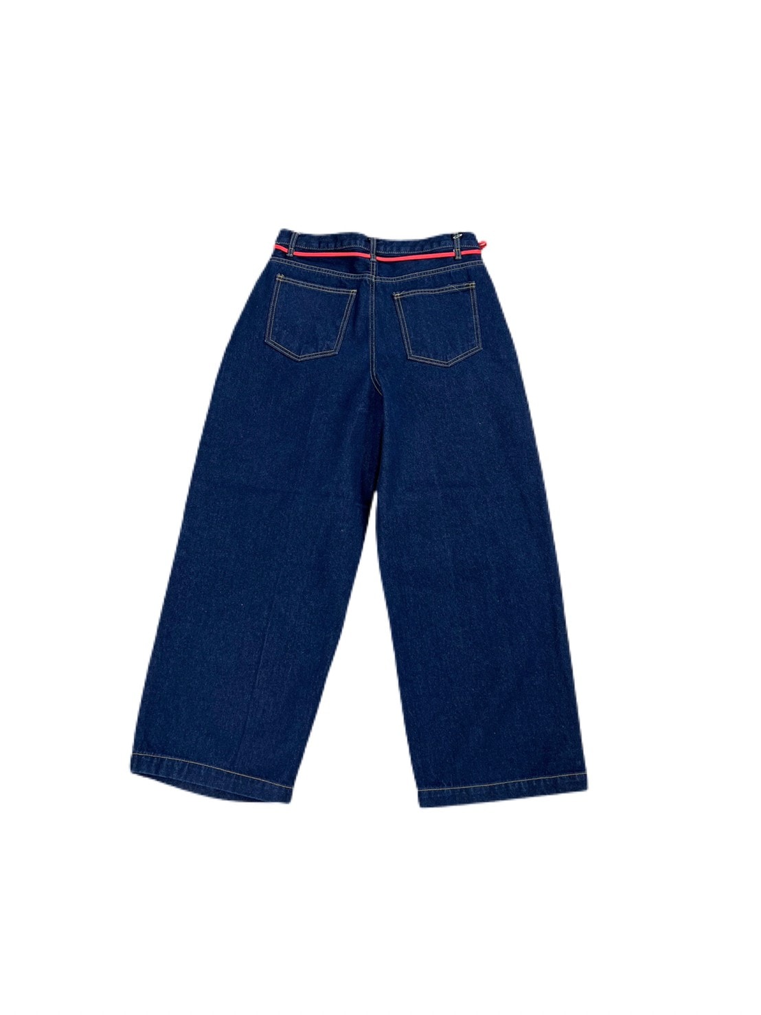 受注制【Chikashitsu +】high waist lap denim pants