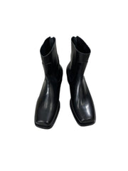 受注制【Chikashitsu +】square toe heel boots (2color)