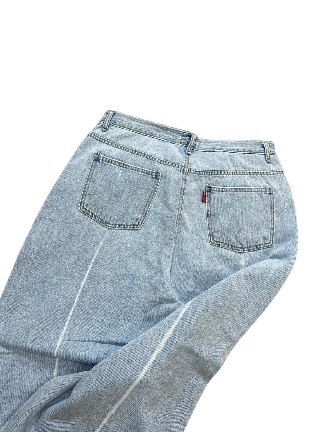 【Chikashitsu +】center breach denim pants (2color)